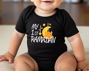 My First Ramadan Baby Bodysuit, Eid Mubarak Baby Onesie®, Muslim Baby Onesie®, Islamic Newborn Clothes, Cute Eid Mubarak Kids Shirts