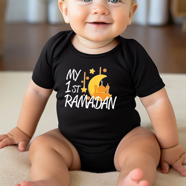 My First Ramadan Baby Bodysuit, Eid Mubarak Baby Onesie®, Muslim Baby Onesie®, Islamic Newborn Clothes, Cute Eid Mubarak Kids Shirts