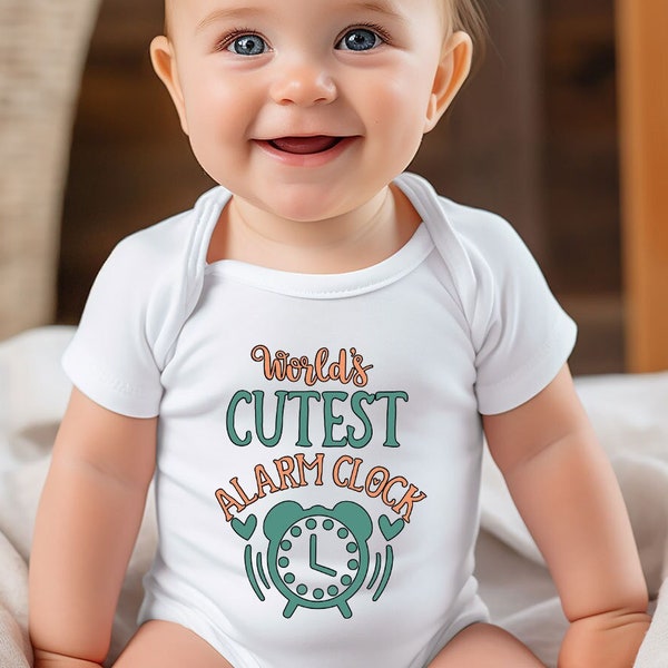 Funny Baby Clothes, Baby Girl Onesie®, Baby Shower Gifts, Cute Baby Tee, Toddler Graphic Tees, Baby Bodysuit, World's Cutest Alarm Clock
