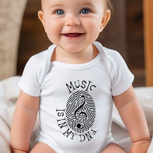 Music In My DNA Baby Onesie®, Cute Musician Bodysuit, Music Lover Onesies®, Music Baby Clothes, Baby Shower Gift