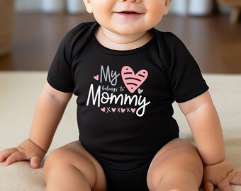 Mijn hart behoort tot mama Kids shirt - meisjes Moederdag peuter Tee - schattig meisjes shirt - ik hou van mijn mama honkbal Tee