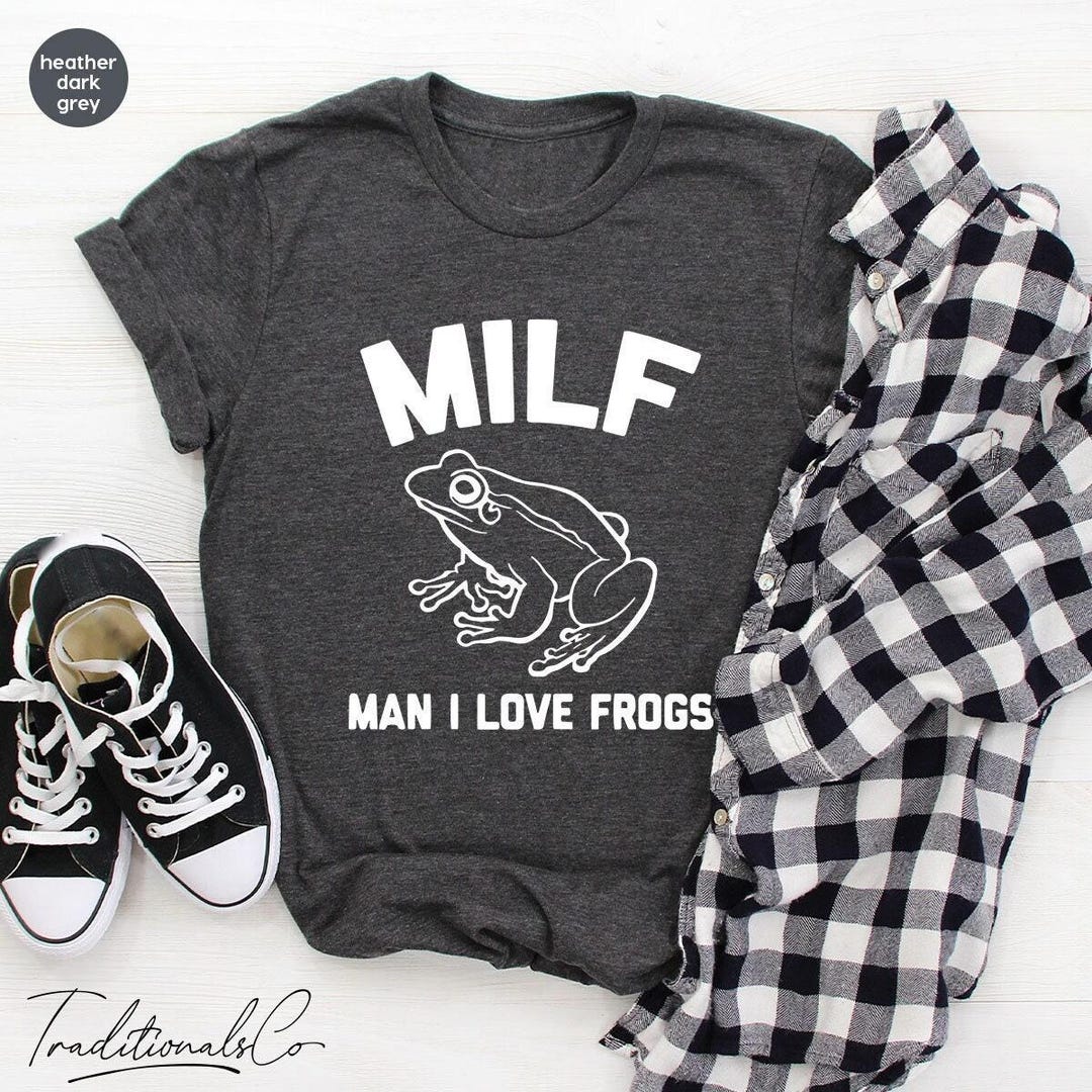 Maglietta Uomo Vintage 'MILF-Man I Love Frogs' - Battuta Divertente Per Amanti Delle Rane - Foto 1