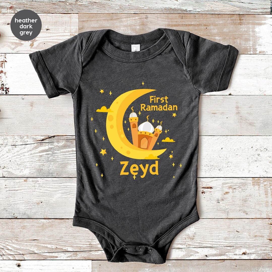 Custom My First Ramadan Bodysuit, Islamic Newborn Clothes, Kids Ramadan ...