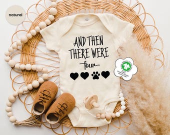 Then There Were Four Onesie®, Family of Four Baby Bodysuit, Pregnancy Announcement Gift, Cute Dog Baby Onesie ®,  Baby Shower Gift