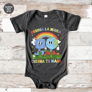 Funny Political Baby Bodysuit, Chinga La Migra Chinga Tu MAGA Kids Shirt, Anti Maga Youth Shirt, Anti ICE & MAGA Graphic Kids Shirt