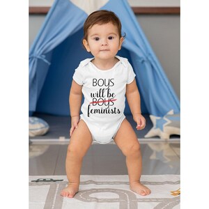Boys Will Be Feminists Baby Onesie®, Cute Activism Bodysuit, Equality Baby Onesie®, Cute Baby Onesie®, Baby Gift, Baby Shower Gift zdjęcie 3