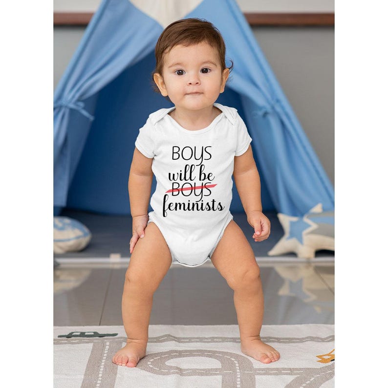 Boys Will Be Feminists Baby Onesie®, Cute Activism Bodysuit, Equality Baby Onesie®, Cute Baby Onesie®, Baby Gift, Baby Shower Gift zdjęcie 3