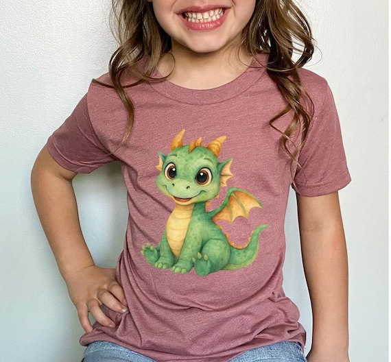 Baby Dragon Bodysuit, Dragon Lover Kids Shirt, Cute Dragon Toddler T-Shirt, Youth Tee, Kids Birthday Gift, Playdate Outfit, Holiday Kids Tee