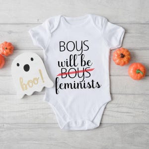 Boys Will Be Feminists Baby Onesie®, Cute Activism Bodysuit, Equality Baby Onesie®, Cute Baby Onesie®, Baby Gift, Baby Shower Gift zdjęcie 2