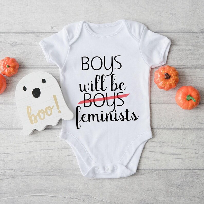 Boys Will Be Feminists Baby Onesie®, Cute Activism Bodysuit, Equality Baby Onesie®, Cute Baby Onesie®, Baby Gift, Baby Shower Gift zdjęcie 2