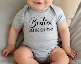 Besties Just Like Our Mamas Baby Onesie®, Best Friend Outfits, BFF Onesies®, Best Friends Personalized Bodysuit, Newborn Gift, Baby Shower