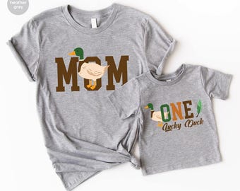 Duck 1st Birthday Matching Family Shirt, Lucky Mama Birthday Outfit, Matching Mom and Dad Tee, Duck Birthday Shirt, First Birthday