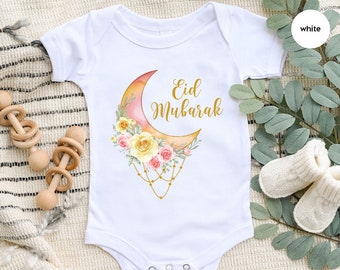 Floral Ramadan Kids Shirt, Muslim Toddler TShirts, Eid Baby Girl Onesie®, Cute Baby Bodysuit, Eid Mubarak Youth Shirt, Ramadan Gift for Kids