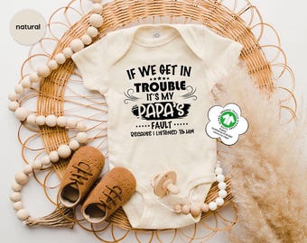 If We Get In Trouble Its My Papas Fault Toddler T-shirt, Funny Gift for Kids, Gift from Papa, Father Day Gift, Cute Kids Shirt, Sarcastic