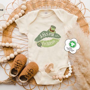 St. Patrick&#39;s Day Kids Shirt, Kiss Me I&#39;m Irish Shirt, Cute Toddler Shirt for Saint Patricks Day, Green Shamrock Baby Onesie®