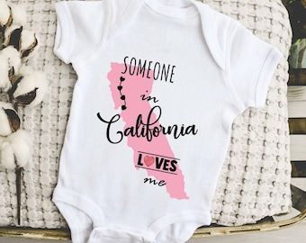 Someone In California Loves Me Toddler Shirt, California Kids Shirt, California Loved Toddler Shirt, Long Distance Kids Tee, State Raglan