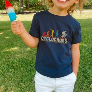 Funny Cyclocross Kids Shirt, Bicycle Evolution Toddler Apparel, Funny Cycling Youth Tee, Vintage Bike Baby Onesie