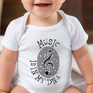 Music In My DNA Baby baby bodysuit, Cute Musician Bodysuit, Music Lover Baby Bodysuit, Music Baby Clothes, Baby Shower Gift