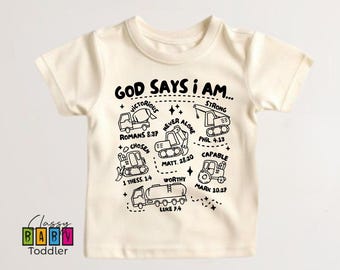 Christian Shirts for Kids, God Says I Am Shirt, Biblical Youth Shirts, Gift for Kids, Christian Shirt, Jesus Toddler Tshirt, Youth Tee