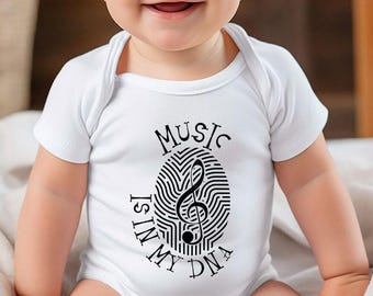 Music In My DNA Baby Onesie®, Cute Musician Bodysuit, Music Lover Baby Bodysuit®, Music Baby Clothes, Baby Shower Gift