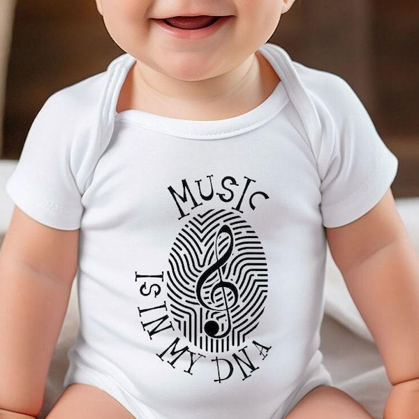 Music In My DNA Baby Onesie®, Cute Musician Bodysuit, Music Lover Baby Bodysuit®, Music Baby Clothes, Baby Shower Gift