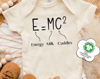 E=MC2 Onesies®, Science Bodysuit, Funny Baby Clothes, Geek Bodysuit, Baby Boy Gift, E=MC2 Funny Onesies, Cute Baby Onesies®