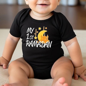 My First Ramadan Baby Bodysuit, Eid Mubarak Baby Onesie®, Muslim Baby Onesie®, Islamic Newborn Clothes, Cute Eid Mubarak Kids Shirts