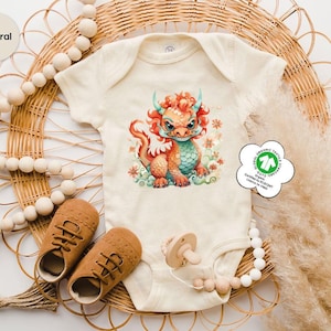 Cute Dragon Baby Bodysuit, Chinese Dragon Onesie®, Year of the Dragon Tshirts, Gifts for Kids, Lunar New Year Shirt, Toddler Clothing