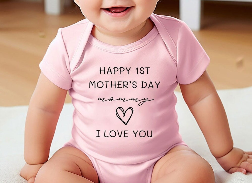 First Mother'S Day Baby Boy, 1St Mother'S Day Baby Girl Outfit,Mother'S Day Baby Onesie, Happy 1St Mother'S Day I Love You Mommy Bodysuit Moderndaydecors