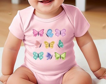 Cute Butterfly Kids T Shirts, Spring Kids Shirt, Cute Buttferfly Toddler Girl Tshirt, Natural Baby Bodysuit, Cute Newborn Baby Onesie®