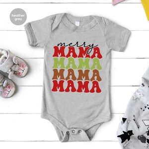 Merry Christmas Cute Onesie® Gifts, Christmas Mama Toddler Shirt, Merry Xmas Mom Youth Shirt, Funny Christmas Party Baby Bodysuit Gifts