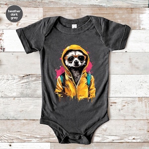 Cool Raccoon Baby Bodysuit, Funny Animal Shirt For Baby Boys, Cute Colorful Shirt for Toddler Girls, Cool Baby Outfit, Trendy Animal Tees