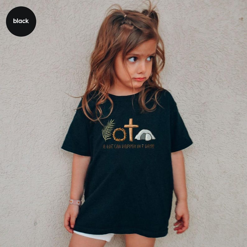 Easter Baby Onesie®, Christian Toddler T-Shirt, He is Risen Kids Shirt, Easter Gift, Jesus Youth Outfit, A Lot Can Happen in 7 Days Bodysuit image 7