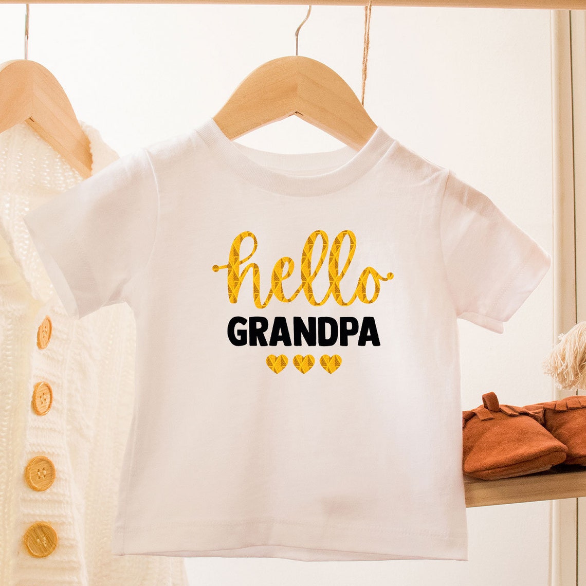 Hello Grandpa Onesies® Grandpa Baby Onesie® Hi Grandpa Etsy