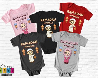 Ramadan Mubarak Kids Shirts, Ramadan Toddler T Shirt, Muslim Gifts, Eid Youth Shirts, Cute Islamic Baby Bodysuit, Muslim Kids Clothing