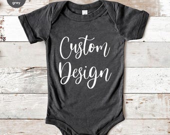 Custom Text Onesie®, Unisex Crewneck Customized Toddler Shirt, Custom Design Baby Bodysuit, Custom Clothing, Custom Youth Shirts