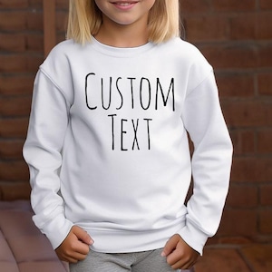 Custom Text Youth Sweatshirt, Custom Design Long Sleeve Baby Bodysuit, Customized Long Sleeve Tee®, Custom Clothing, Custom Toddler Shirt