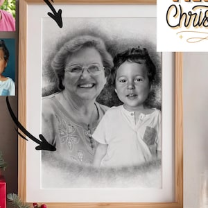 Loss of Parents Portrait – Add Deceased to Photo, Custom Family Memorial, Christmas Gift, Merged Family Picture, Tribute Wall Art