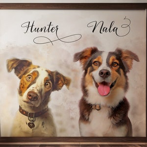 Custom Dog Portrait - Custom Pet Portrait Multiple - Dog Illustration Print - Pet Portrait from Photo - Dog Lover Gift - Pet Drawing