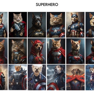 Superhero Pet Portrait, Animal Art, Turn Your Pet Photo Into Funny Portrait, Funny Pet Lover Gift, Digital portrait, Dog Lover gift image 8