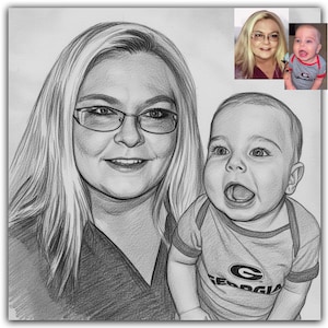 Memorial Portrait: Custom Photo Merge Painting, Add Deceased Loved One