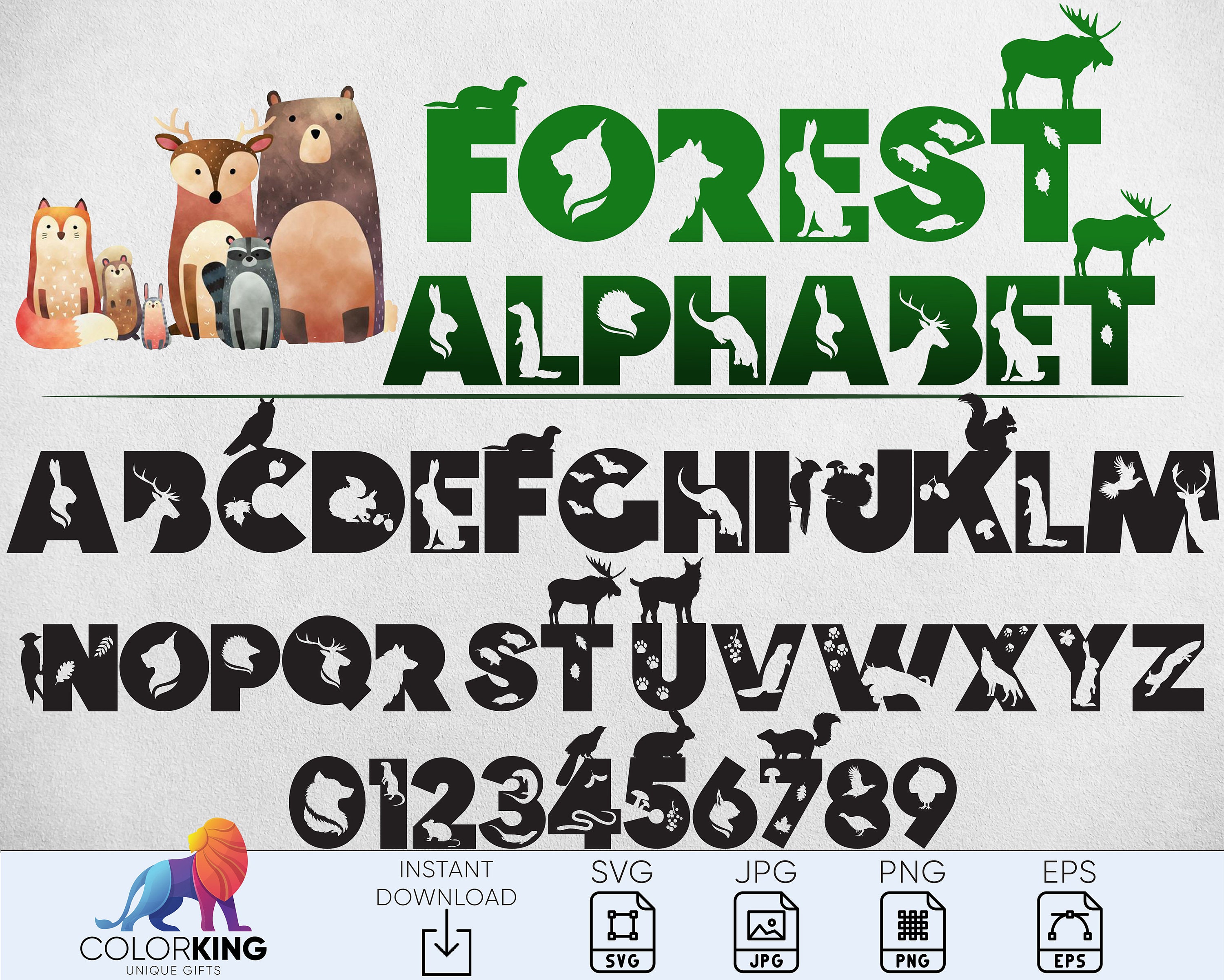 Wildlife Animals Letters SVG Forest Animals Alphabet SVG - Etsy Canada