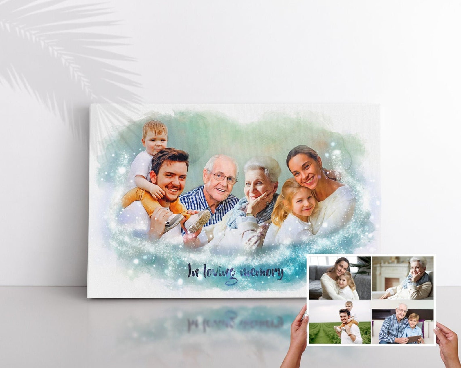 Custom Family Portrait Up to 9 Combine Photos Realistic Etsy