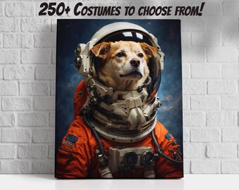 Astronaut Katzen Portrait: Individuelle Haustier Kunst, Lustiger Hunde Geschenk