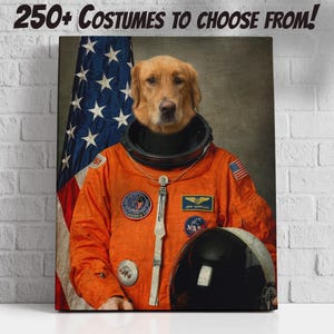 Custom Astronaut Pet Portrait: Space Dog Painting, Pet Memorial