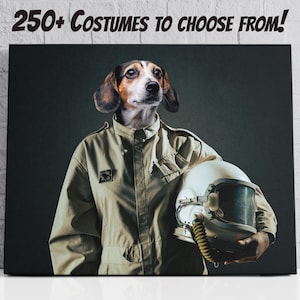 Personalized Pet Astronaut Portrait: Custom Dog & Cat Canvas Art
