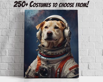 Ritratto personalizzato di astronauta per animali domestici: regalo divertente per gli amanti di cani e gatti
