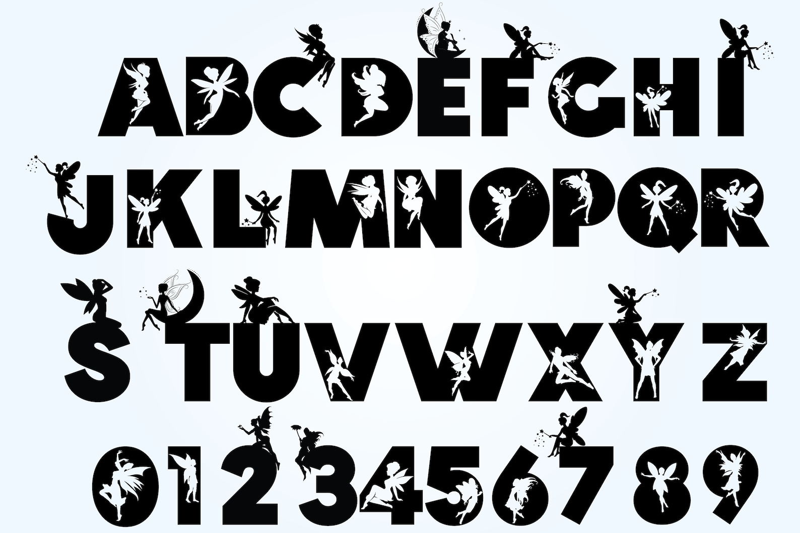 Fairy Letters SVG Fairy Alphabet SVG Baby Girl Room Decor Etsy