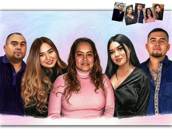 Ritratto commemorativo: aggiungi la persona cara defunta alla foto - Arte di famiglia personalizzata