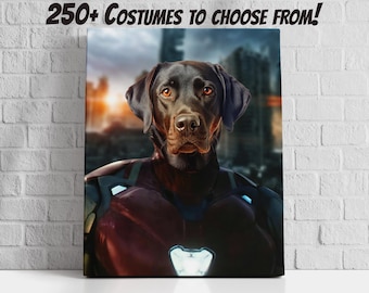 Ritratto personalizzato di un supereroe: divertente regalo commemorativo per cane o gatto